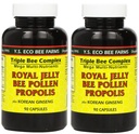 YS Eco Bee Farms, Royal Jelly Bee Pollen Propolis pluss Korea ženšenn, 90 kapslit (2Pack)