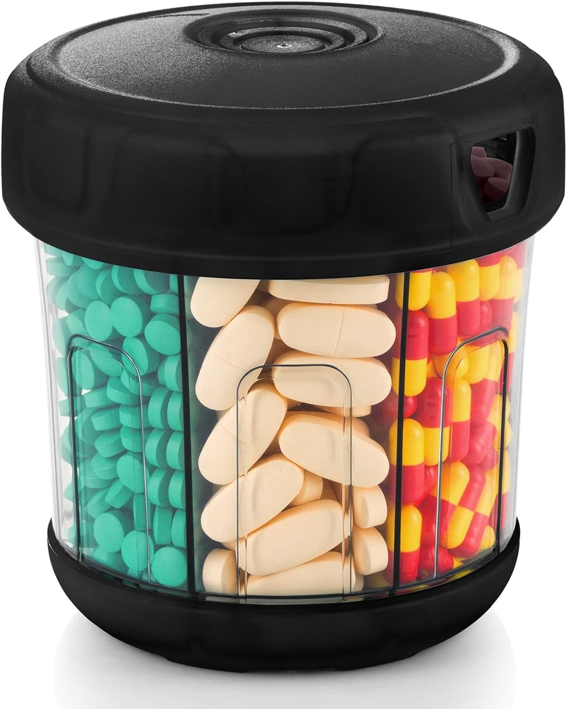 Extra suur täiendus Korraldaja XL 7 koosseisud, TPU Pehme Lid Lihtne laadida ja kasutada Pill Dispenser, 1 kuu Jumbo Vitamiinide hoidja Meditsiini Korraldaja