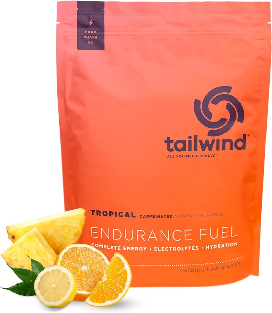 Tailwind Nutrition Endurance Kütus, Süsivesikud Ja Elektrolüüt Sport Jooge Segu Pulber, Gluteenivaba, Vegan, Troopiline Buzz, 50 Servings (kofeiinitud)