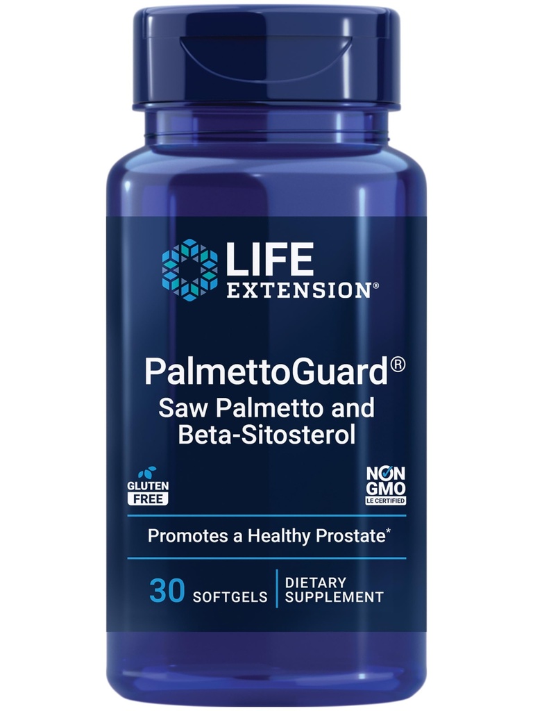 Life Extension PalmettoGuard Saw Palmetto & Beta-Sitosterol - toetab tervislikku eesnäärme funktsiooni ja hormoonide ainevahetust Tervis - täiendused meestele - gluteenivaba, mitte-GMO - 30 pehmet geeli