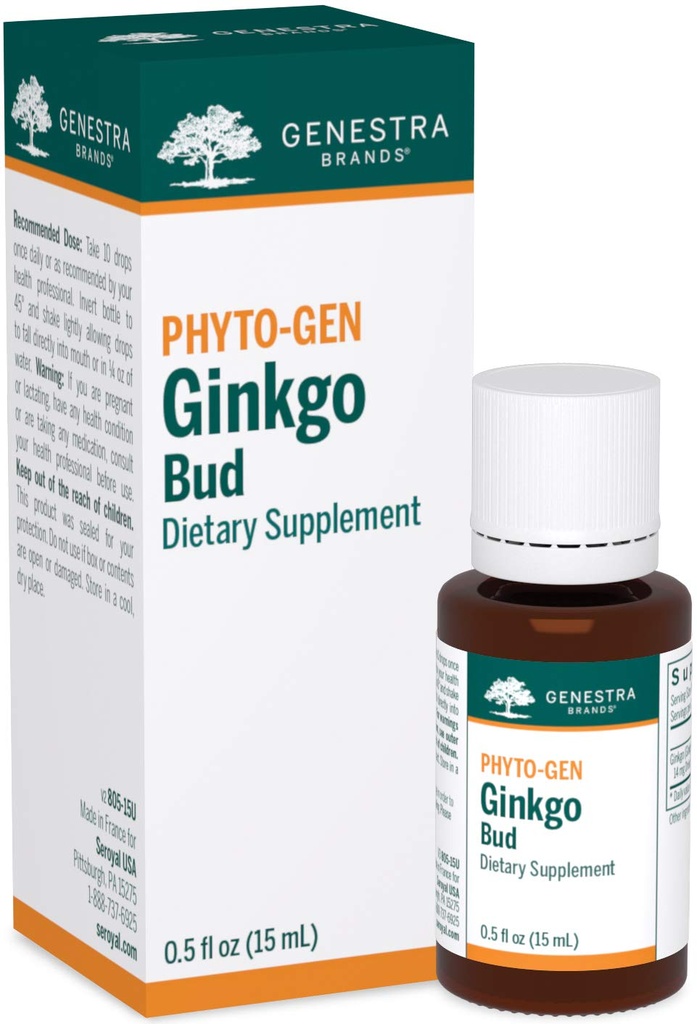 Genestra Brands Ginkgo Bud | Taimne täiendus | 0,5 fl. oz.