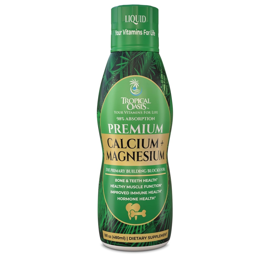 Premium Vedel Kaltsium Magneesium Lisa | Soodustab Tugevad Luud Ja Terved Hambad | Looduslik Vedel Vitamiin w/kaltsium, Magneesiumtsitraat, Boor & Vitamiin D3 | 98% Maksimaalne imendumine | 16oz, 32 Serv