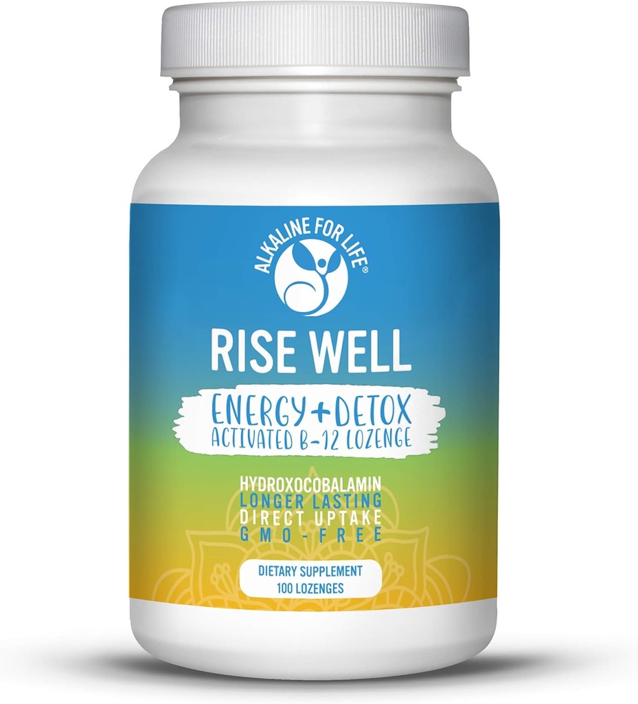 Rise Well Vitamiin B12 - Vegan B12 - B12 Vitamiinid ja energialisandid - kiire toime B12 sublingvaalne 2000 μg B12 vitamiini pikema kestvusega kujul kui metüülkobalamiin B12