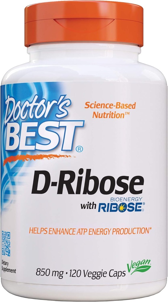 Arsti Parim D-Riboos, Toetab ATP Energiatootmist, Mitte-GMO, Gluteenivaba, Sojavaba, Vegan 120 Veggie Caps