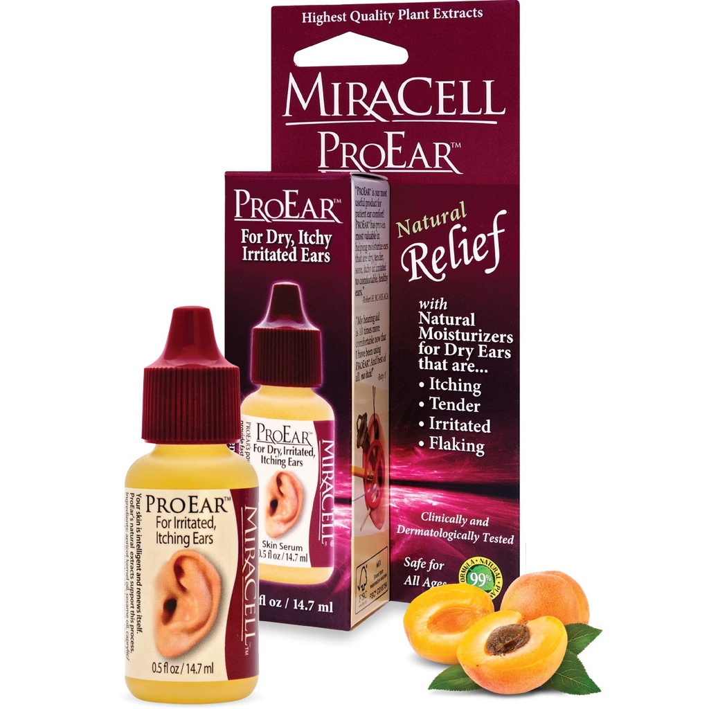 Miracell ProEar, Ear Drops for Itchy Ears, Ear Wax Softener, ummistunud kõrvad, Kuivad kõrvad, täiskasvanutele Imikutele. 0,52