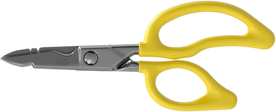 Klein Tools 26001 Elektrikäärid, valmistatud USA-s, 6,75-tollised kõik-eesmärgilised raskeveokid, kaabellõikuslõng, serreeritud labad, Deburr Notch