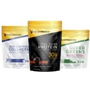 Transformatsioon Šokolaadivalgu pulber | 30G Multi-Protein Superblend+ Rohutoit Hüdrolüüsitud kollageen Peptiidid Pulber- Juuksed, nahk, küüned + Orgaanilised Superrohelised Superfood Powder- Immune & Energy Support