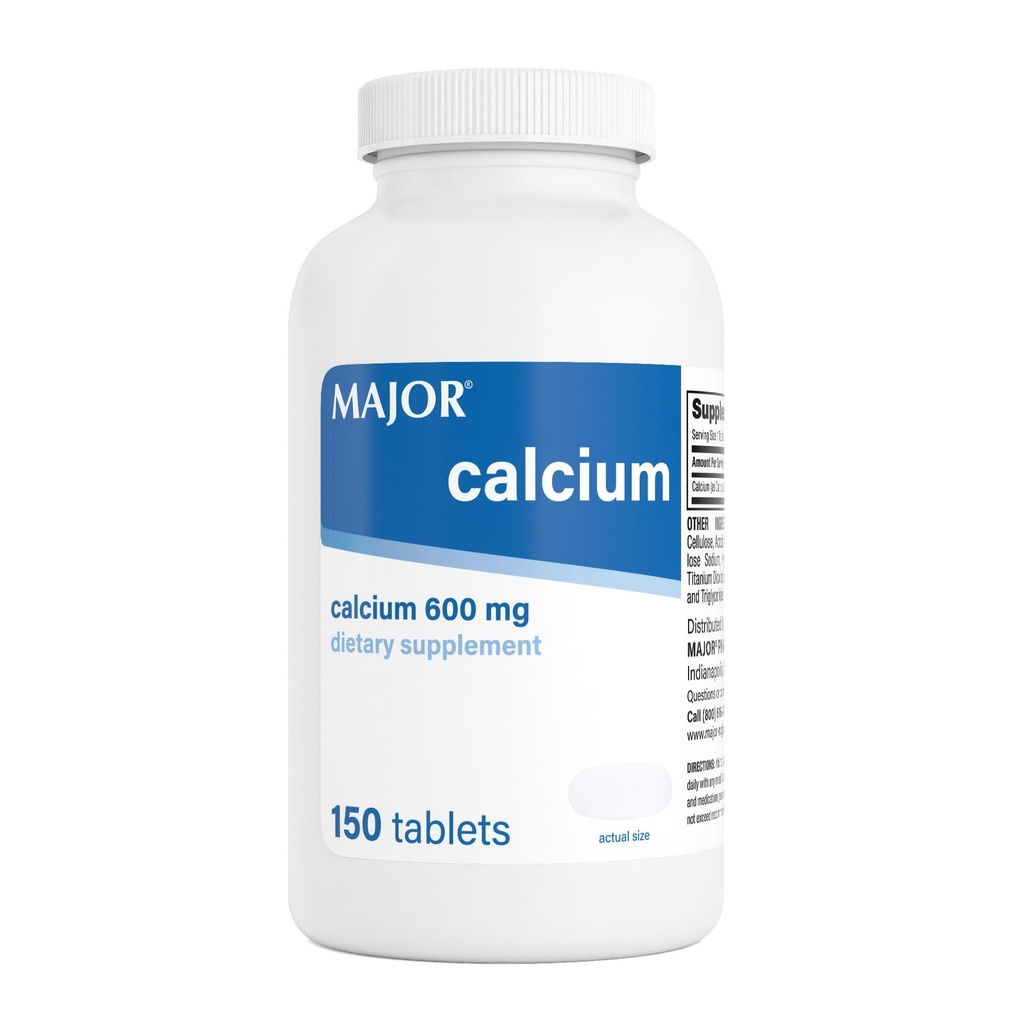 Major 600mg Kaltsium tabletid - Kaltsium täiendus - 150 Count (1 Pack)
