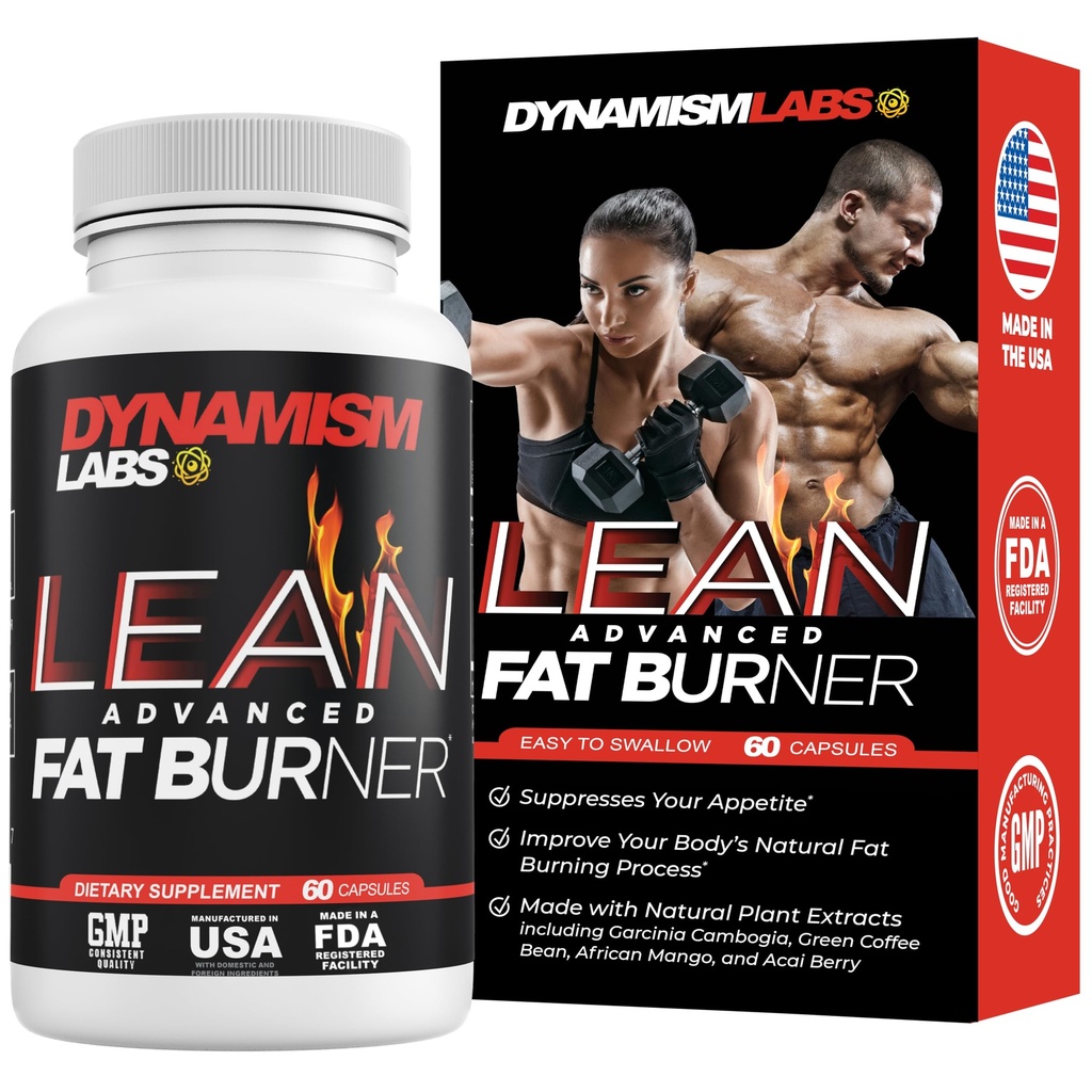 Dünamism Labs Lean Advanced Fat Burner | Garcinia cambogia ekstrakt, roheline tee ekstrakt, Vaarika Ketone | Made in USA (60 tabletti)