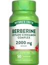 Nature's Truth Berberine koos Ceylon Cinnamon Complex | 2000mg | 50 Vegan Kapslid | Vegan, Non-GMO ja Gluteeni tasuta täiendada