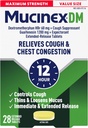 Mucinex köha supressant ja ootaja, DM maksimaalne tugevus 12-tunnised tabletid, 28ct, 1200 mg Guaifenesiin, leevendab rindkere ummistusi, vaigistab märga ja kuiva köha, # 1 arst Soovitatav OTC ootaja