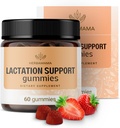 HERBAMA Laktatsioonitoetus Gummies - Taimne segu ema rinnapiimavoolu toetuseks - Vegan, mitte-GMO rinnaga toitmise lisand naistele - 60 pektiinipõhist maasikamaitselist närimist