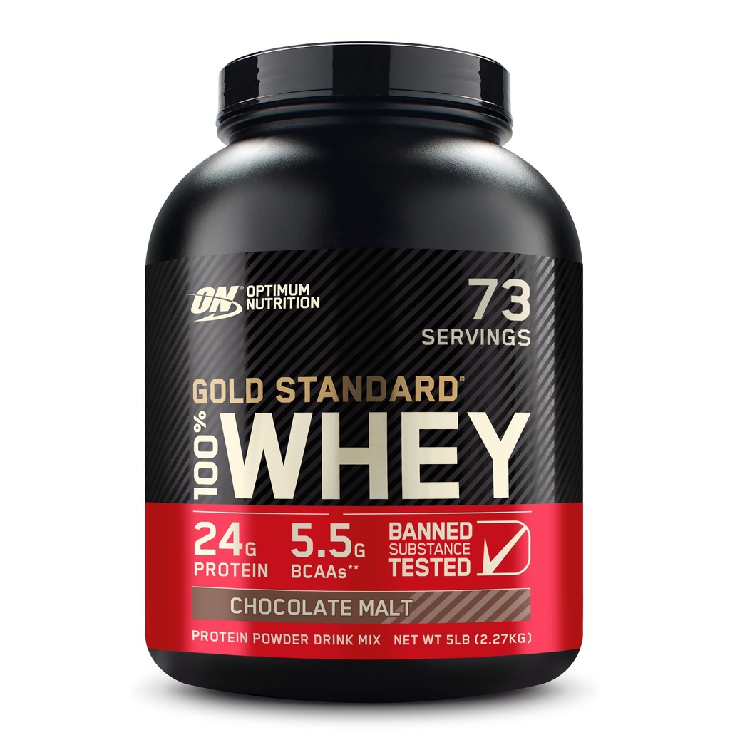 Optimum Nutrition Gold Standard 100% vadakuvalgu pulber, šokolaadilinnased, 5 naela (pakendamine võib varieeruda)