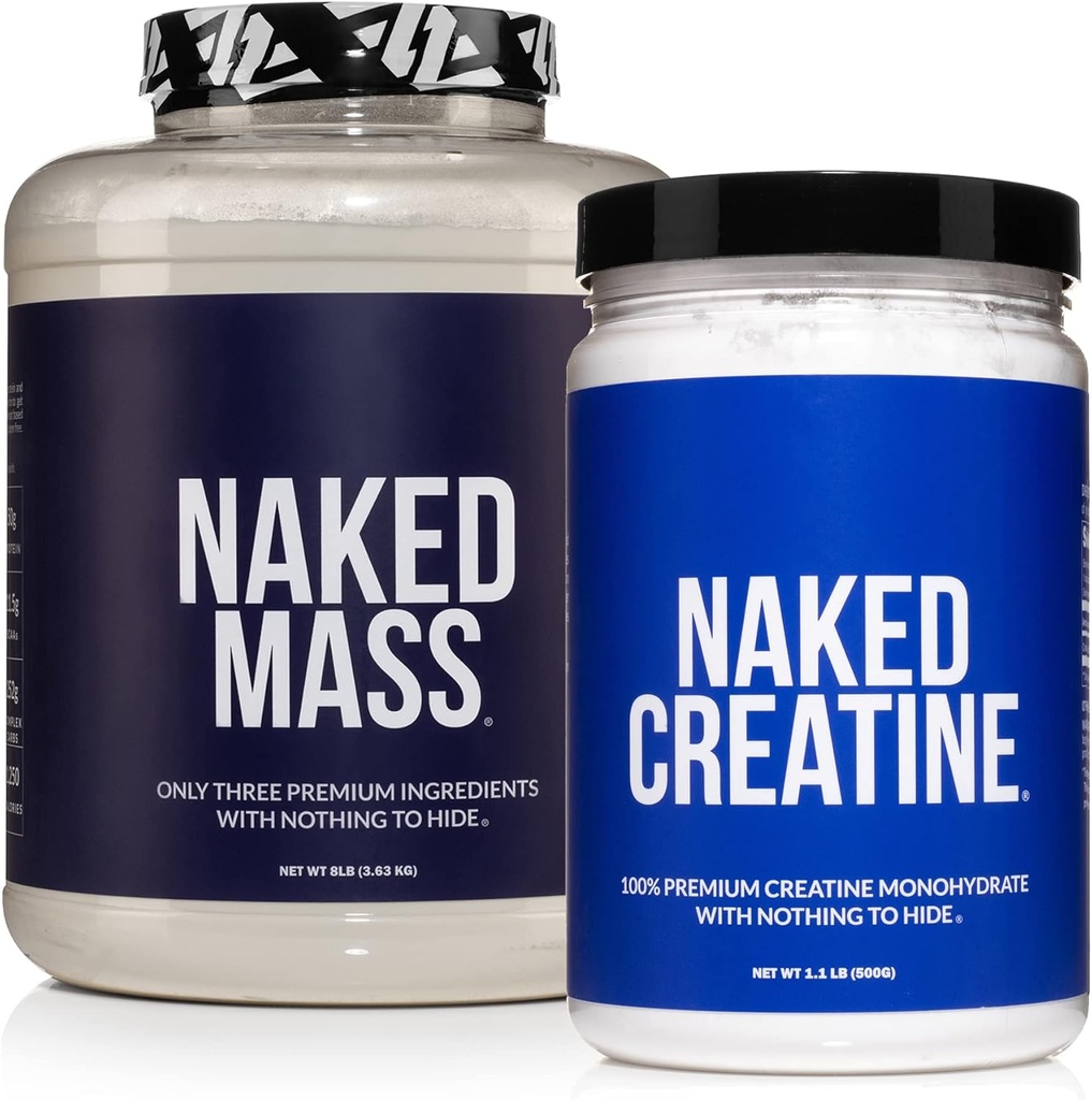 NAKED Lihaste Kasvu Bundle: Maitsestamata Mass Kreatiin