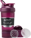 BlenderBottle Shaker Bottle with Pill Organzer and storage for Protein Powder, Classic V2 ProStak System, 22-Ounce, Plum