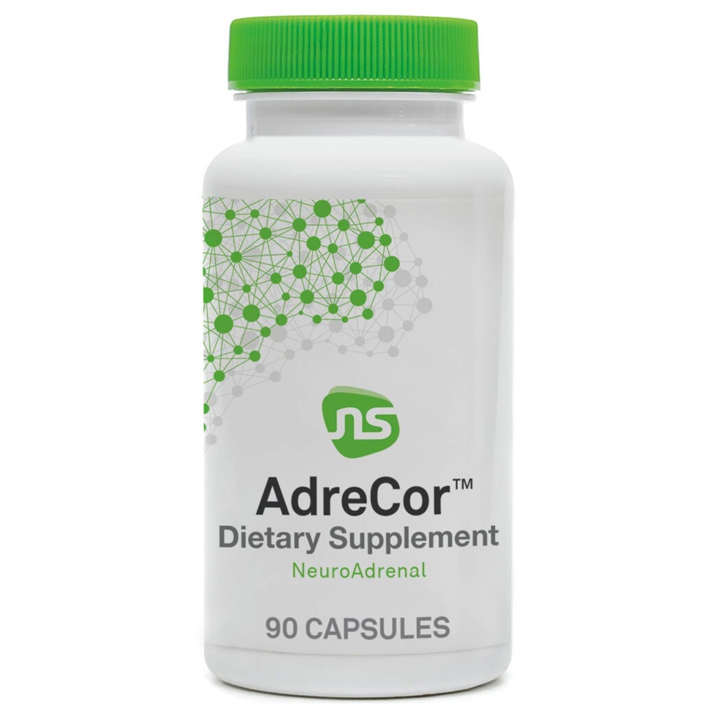 NeuroScience Adrenal Support Supplements naistele ja meestele - AdreCor - õrn energiatoetus stressiga seotud väsimuse korral - edendab neerupealiste tervist ja tervislikku kortisooli taset (90 kapslit)