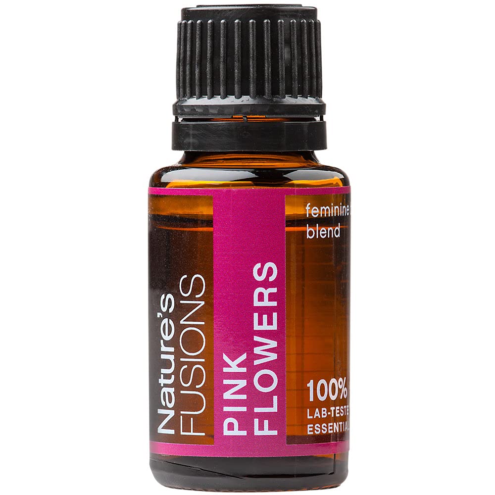 Looduse fusioonid Roosad lilled, 100% puhas ja looduslik eeterlik õli segu aroomiteraapiaks ja paikseks kasutamiseks, .5 Fl Oz (pakk 1) (15 ml)