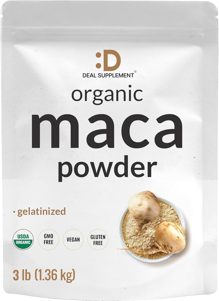 Orgaaniline Peruu Maca juure pulber, 3lbs - kergesti seeditav želatiniseeritud vorm - taimsed supertoidud meestele ja naistele - toetab immuunsüsteemi ja energia tervist - mitte-GMO