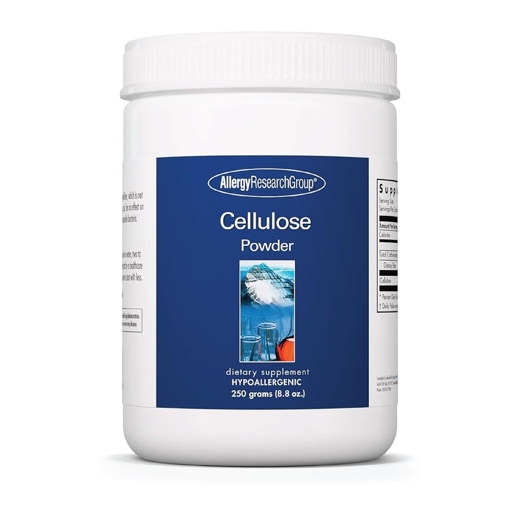 Allergia uurimisrühm Tselluloosipulber - mikrokristalne tselluloosipulber, 2000mg lahustumatu kiudaine lisand, pulbriline tselluloos, mittefermenteeritav, allergia - 8,8 Oz