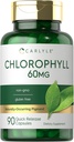 Carlyle Chlorophyll Pills | 90 Kapslid | Looduslikult esinev pigment | Klorofülli kontsentraadi lisand | Mitte- GMO, Gluteenivaba kompleks