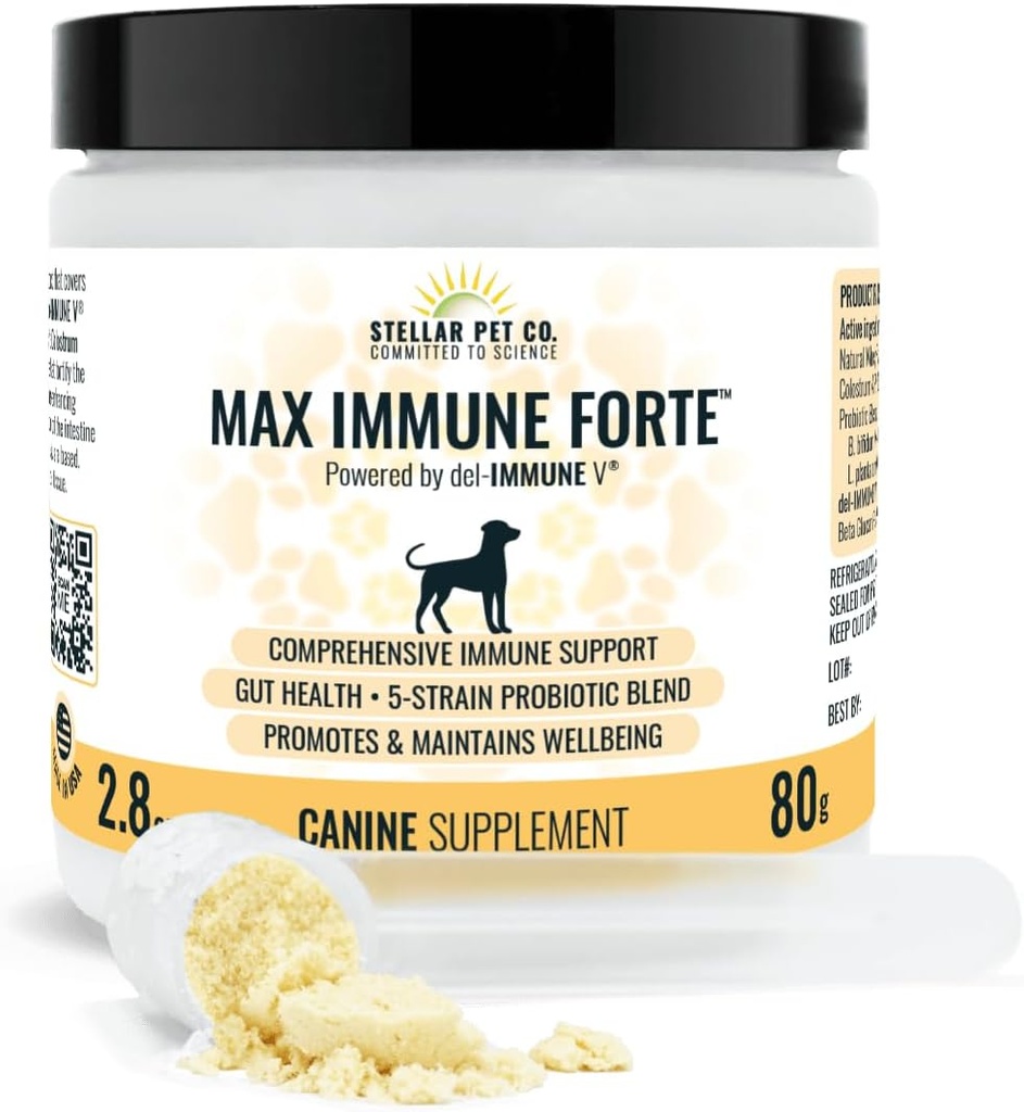 Tähtede biootika lemmikloomadele - Max Immune Forte TM koertele (esitatud del-Immune V poolt) - pakub igakülgset immuunsust | parandab seedimist | edendab ja säilitab koera heaolu