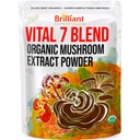 Ellie parim 7 Seenepulber ekstrakt Blend Supplement Organic 114 Servings High Potency Double Extracted Cordyceps, Reishi, Türgi saba, Chaga, Lõvi Mane - 4oz