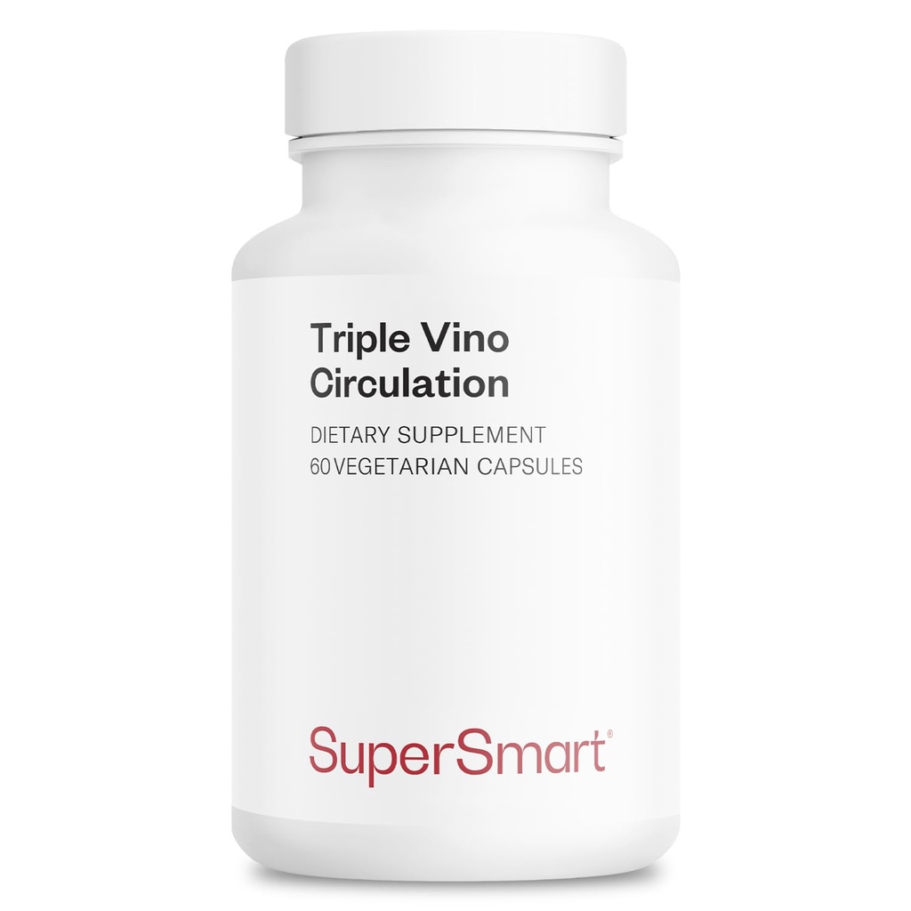 Supersmart - Triple Vino Circulation (High Potency) - 3-in-1 valem - Red Vine Leaf Extract - koos Viinamarjade Seed & Marc | Vegan & Gluten Free - 60 Veg Kapslid