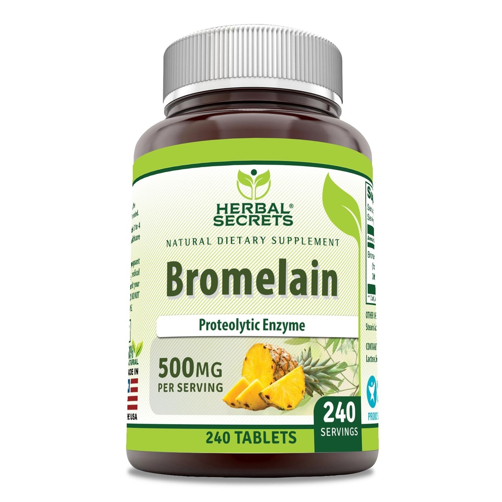 Taimsed saladused Bromelain Supplement 500 Mg Tabletid Supplement | Non-GMO | Gluteenivaba | Made in USA (240 Count)