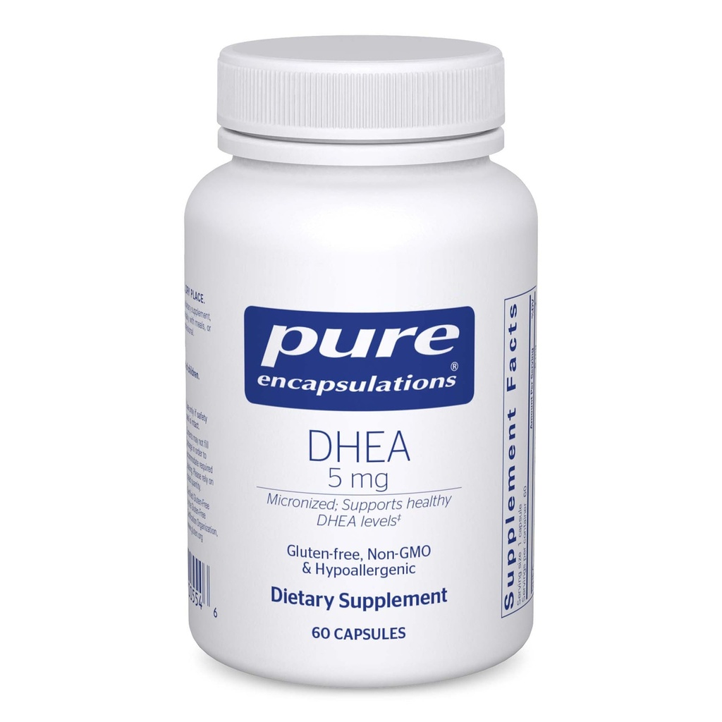 Puhtad kapslid DHEA 5 mg - immuunsuse tugi ja hormoonid Tasakaal * - Mikroniseeritud DHEA - Gluteenivaba & Vegan - 60 kapslit