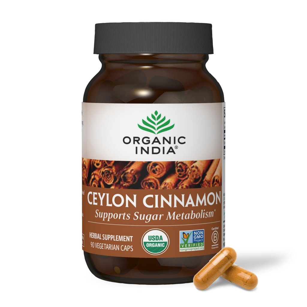 ORGAANILINE INDIA Tseiloni kaneeli lisand - Orgaaniline tseiloni kaneelikapslid, kaneeli pillid Taimne lisand, toetav seedimine, antioksüdantide allikas, USDA orgaaniline, vegan, gluteenivaba - 90 kapslit