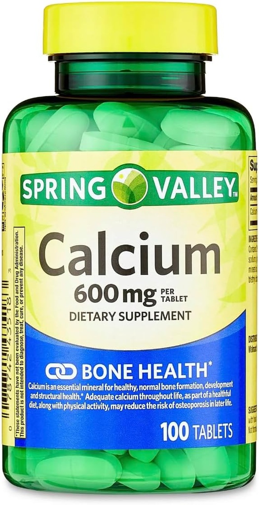 Spring Valley - kaltsium 600 mg (pakk 2) 200 Kokku kaetud tabletid