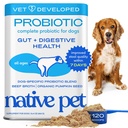 Native Lemmiklooma probiootikumid koertele - koera probiootikumid Pulber seedetrakti tervisele, soolestiku tugi ja immuunsuse suurendamine - Vet-Formuleeritud pulber maksimaalse tugevuse saavutamiseks seedetrakti ensüümide ja prebiootikumidega - 120 Scoops
