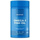 OMAPURE Fish Oil Supplements omega 3 rasvhappeid (1 pudel, 120 Softgels) - High EPA, DHA, & IFOS Fish Oil Pills Support Heart & Joint Health - Burpless Fish Oil soodustab aju funktsiooni