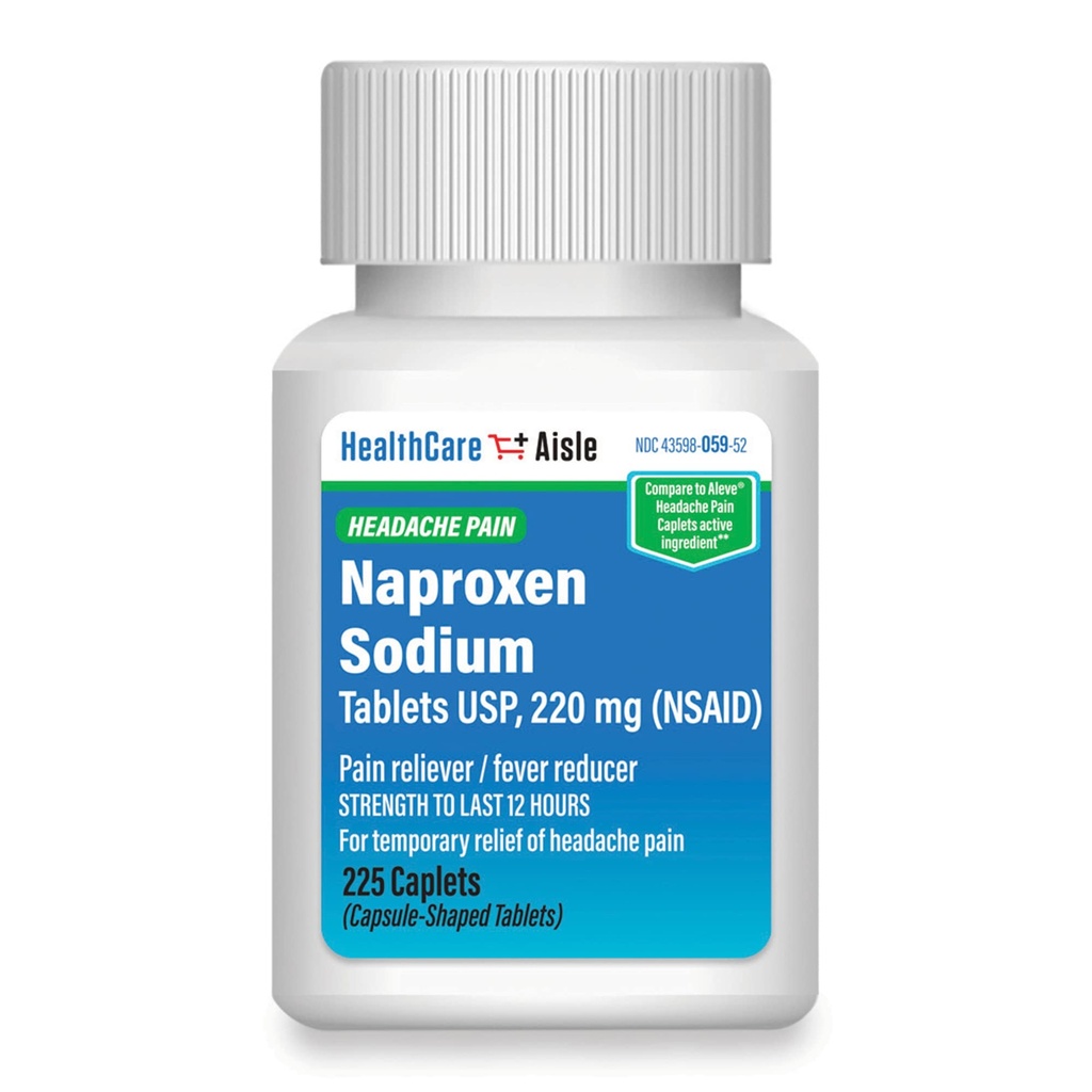 HealthCareAisle Naproxen Naproxen Naatrium, 220 mg - 225 kapslit - Peavalu leevendaja, kuni 12 tundi leevendust