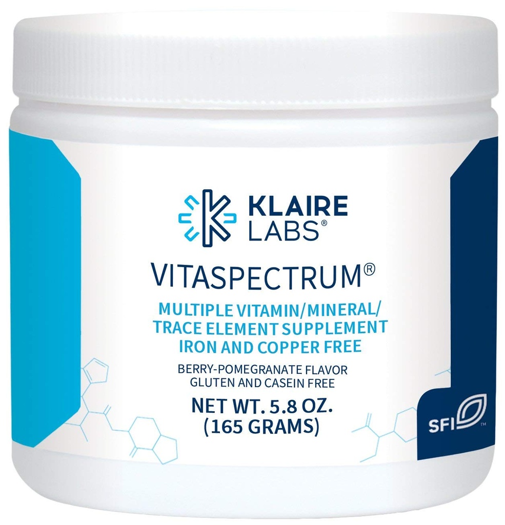Klaire Labs SFI Health VitaSpectrum Pulber - Laste multivitamiini / mineraal 23 olulise toitainega Berry-Pomegranate lastele, ilma vask, raud, gluteen või kaseiin (30 Servings, 171 Grams)