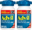 Advil valu leevendaja ja palaviku vähendaja, valu leevendav ravim ibuprofeeniga 200 mg liigesevalu, lihasvalu ja väiksema artriidi valu leevendamiseks - 200 kaetud tabletti lihtsa avatud artriidi kapsliga