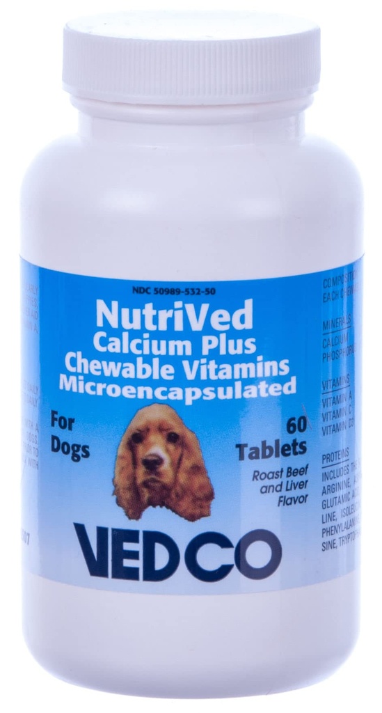 NutriVed Calcium Plus närimistable vitamiinid koertele - 60 tabletti