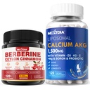 Berberine Supplement 1500mg + Liposomal Kaltsium AKG Supplement 1500mg