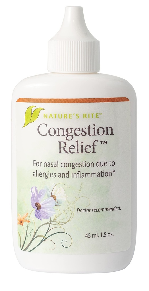 Nature's Rite nina spray dekongestant, ummikute leevendamine, 1,5 oz. (45 ml), kaasaskantav, kõik looduslikud siinus nina pihustamine, allergia ja reostuse ärrituse mittesõltuv siinus