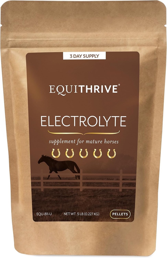 Equithrive Horse Electrolyte Pellets, Vitamiinid ja Mineraalid Supplement, Hobuste sööt tarned koolitus ja konkurents, .5 naela, 3 päeva pakkumine