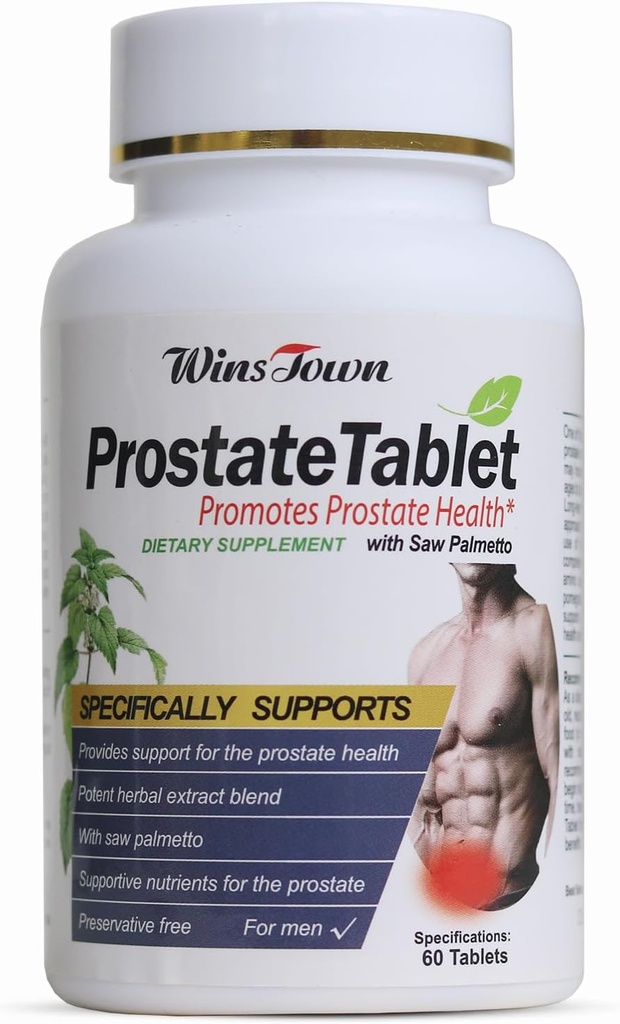 Eesnäärme pillid, Saw Palmetto eesnäärme tervise täiendused meestele, juuste tervise toetamine, kuseteede ja põie kontroll, 60 tabletti