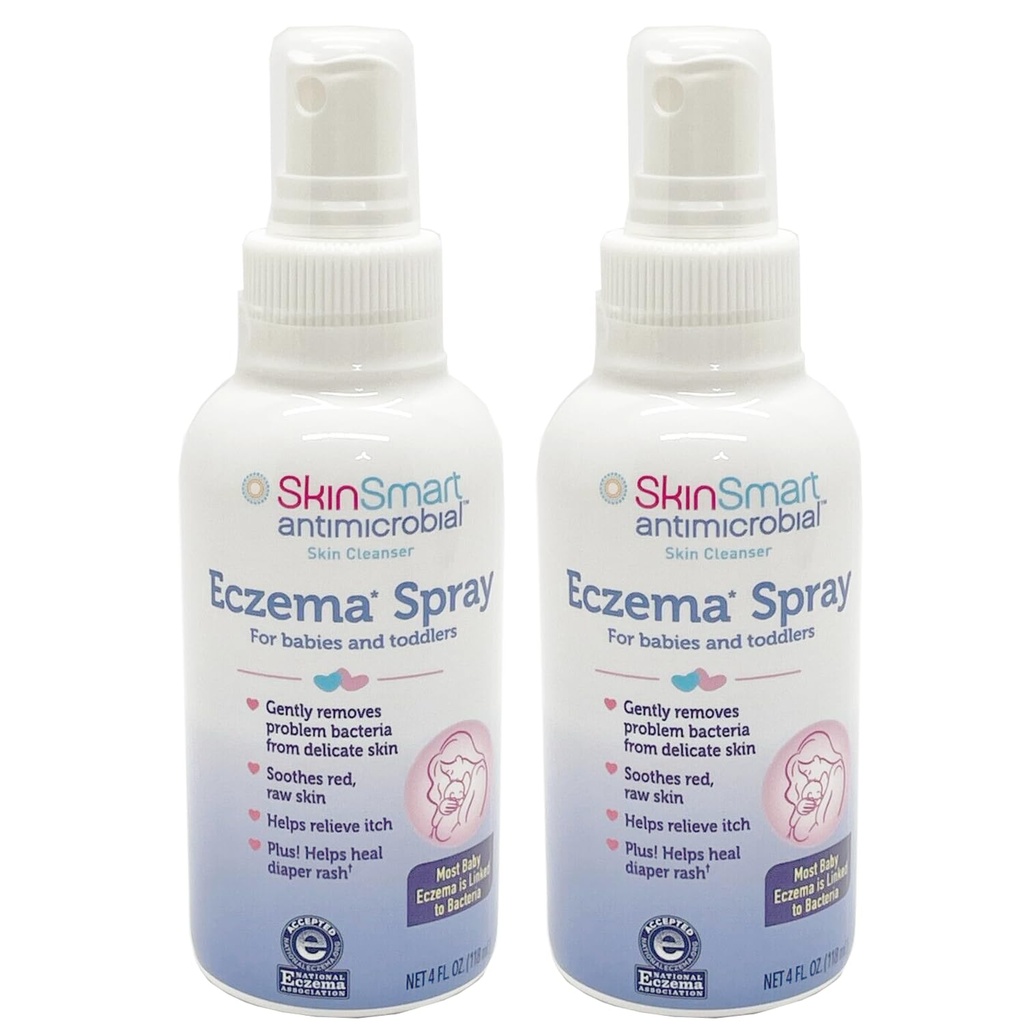 SkinSmart Eczema Spray imikutele ja väikelastele, Eemaldab bakterid nii nahk saab paraneda, 4 Ounce Spray (pakk 2) Ohutu Delicate ja toores nahk