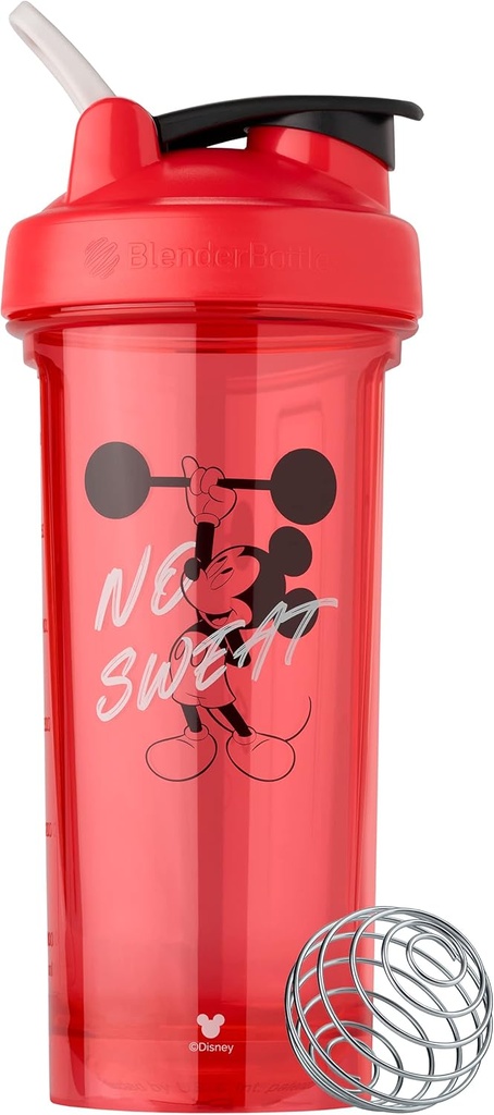 BlenderBottle Mickey & Friends Shaker Bottle Pro seeria, ideaalne valgu raputamiseks ja eeltreeninguks, 28-kordne (C05115)