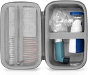 Astma inhalaatori ümbris kaasaskantav nebulisaator ja Spacer ladustamine lastele ja täiskasvanutele - reisi kandekott maskidele, inhalaatorihoidjale (GREY)