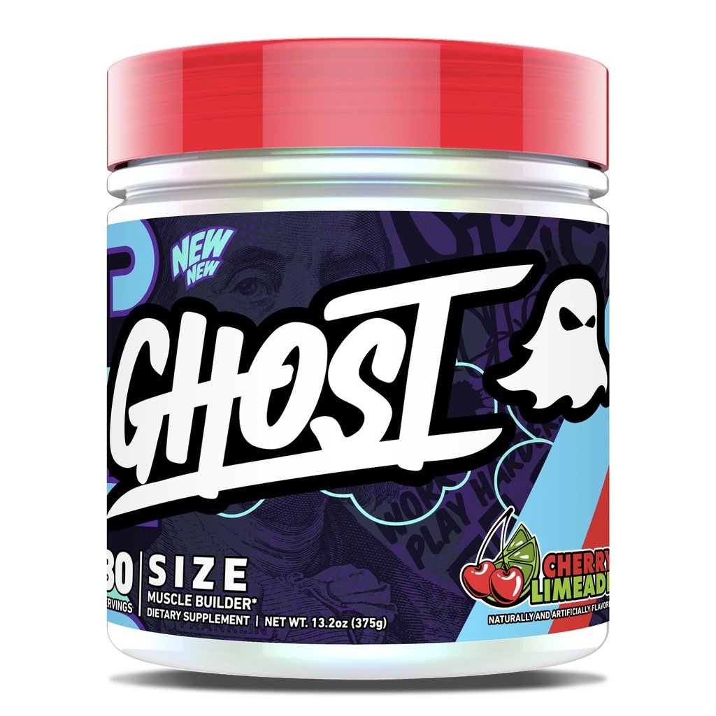 GHOST suurus Lihaste ehitaja Toidulisand - Kirss Limeade, 30 serveerimist - lihaste kasvu ja tugevuse suurendamine meestele ja naistele - Kreatiin ja betaiin - suhkruvaba