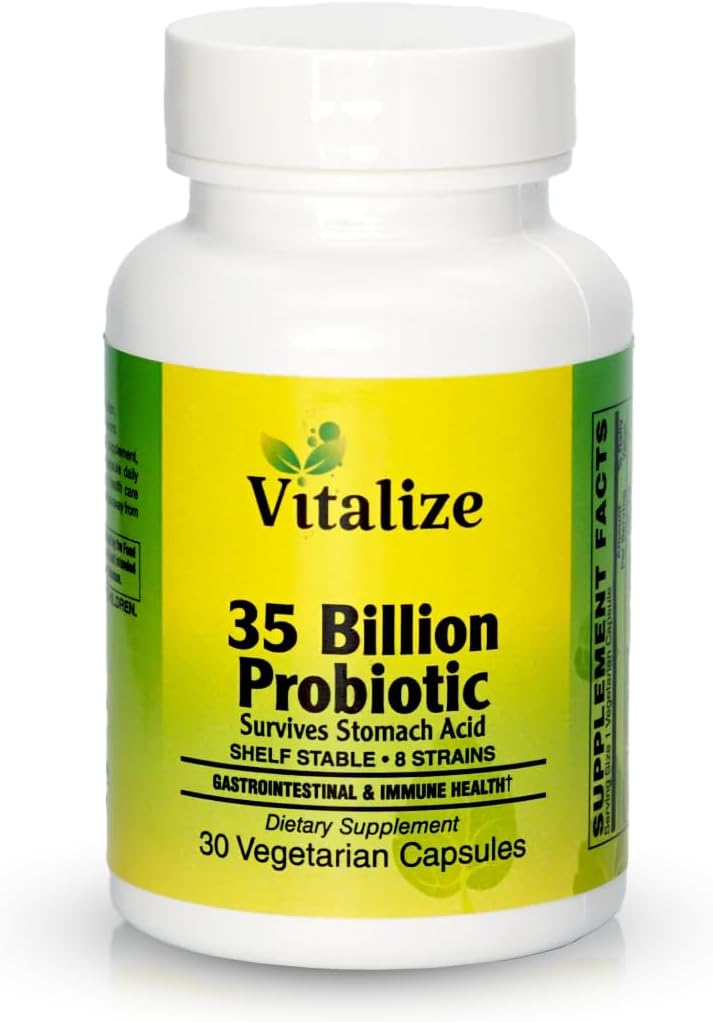 UVitalize - 35 miljardit PROBIOTIC | Probiootikumid naistele ja meestele 8 probiootilise plekiga | Metabolismi ja seedetrakti tervise toetamine | Vegan probiootiline kapsel kõigile | 30 taimekapslit