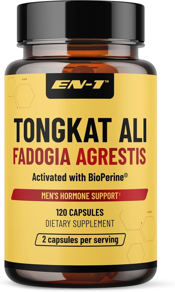 EN-1 Tongkat Ali meestele (Longjack) Fadogia Agrestis ja Tongkat Ali Supplement 1205mg per Serving with BioPerine, Tongat-ali for Men - 120 kapslit Tonkat-Ali Long Jack