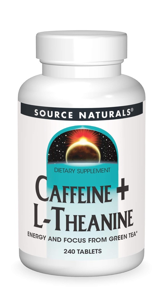 Allikas Naturals Kofeiin + L-Theanine, energia ja fookuse toetus rohelisest teest * - 240 tabletti