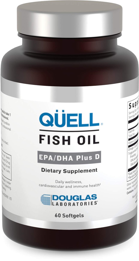 Douglas Laboratories Quell Fish Oil EPA / DHA Plus D | 3: 2 EPA ja DHA Essentsiaalse Omega 3 rasvhapete pluss 1000 IU D3-vitamiini * | 60 Softgels