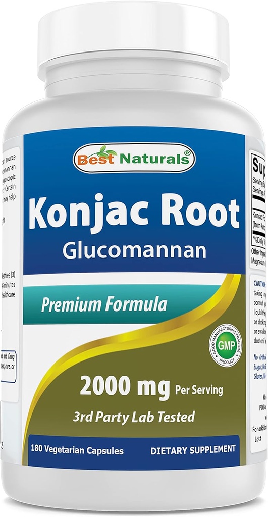 Parim Naturals Konjac Root 2000mg, 180 Count